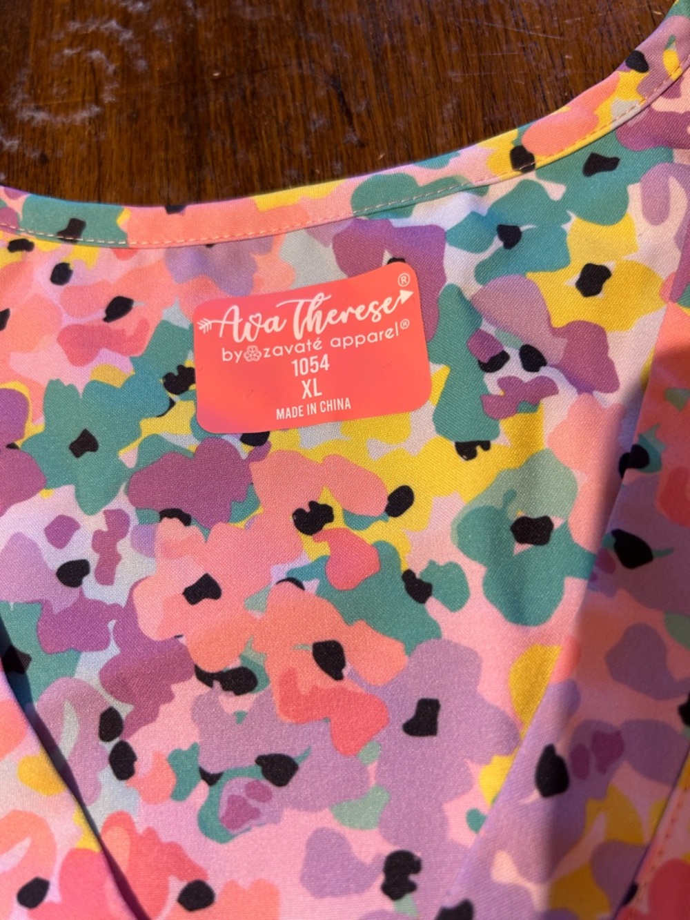 Ava Therese by Zavate Apparel Colorful Scrub Top - Picture 2 of 3